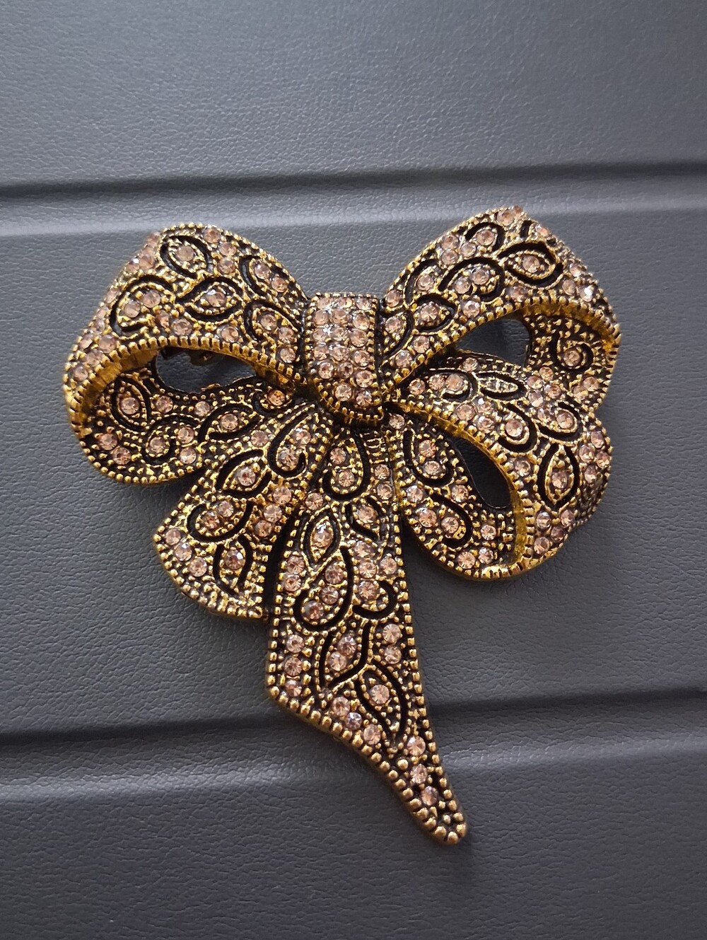 Gold Bow Brooch